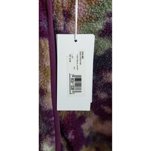 Johnny Was Calme Jacket Coat Womens Large Pink Fleece Bomber Floral Camo Lined - Picture 5 of 6